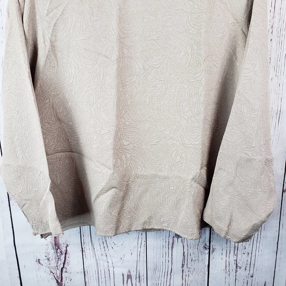 Ship N Shore Vintage Blouse Womens Size 22W Short Sleeve Floral Beige - Picture 4 of 7